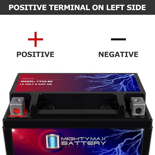 Mighty Max Battery Batería YTX9-BS -12 voltios 8 AH, 135 CCA, batería Recargable sin Mantenimiento SLA AGM para Motocicleta