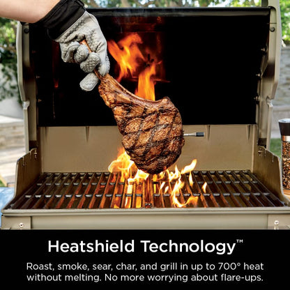 Ninja Meat Thermometer ProChef Sonda inalámbrica para freidora de aire interior y exterior, parrilla, cocina, ahumador, horno, tostador, conexión de aplicación Bluetooth de largo alcance, resistente