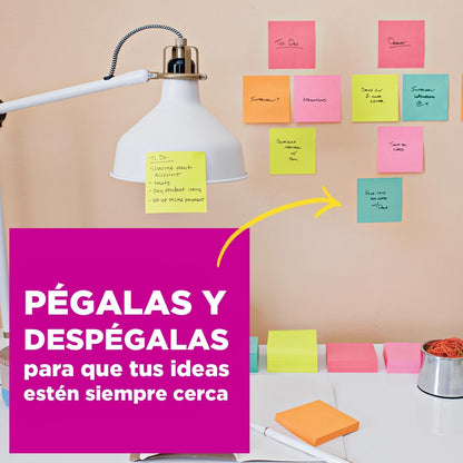 POST-IT 3M Notas Adhesivas Reposicionables Pop-Up Capetown 600 hojas | Repuesto estilo acordeón para dispensador, Planear y organizar, Adhesivo original, 76 x 76 mm, 6 pads con 100 piezas c/u
