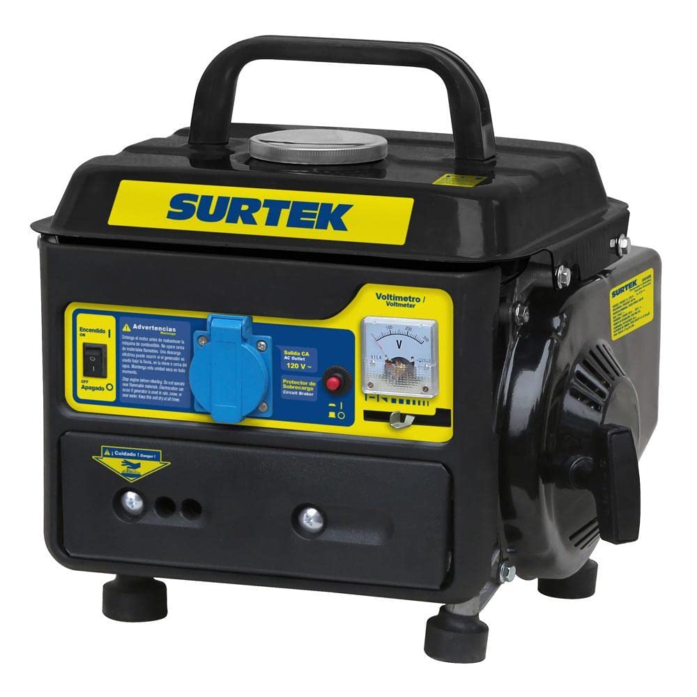 Surtek GG408 Generador a gasolina 800 W, 63 cc, voltaje de salida 120 V