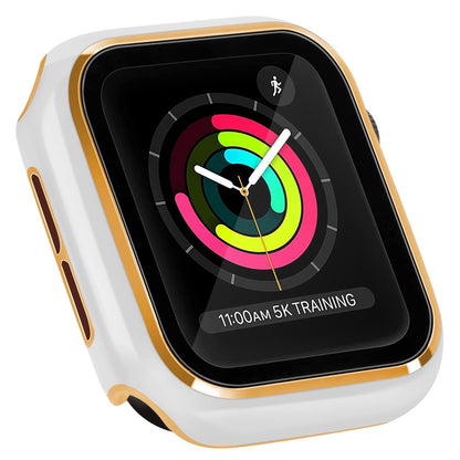ORIbox Hard PC Case with Tempered Glass Screen Protector Compatible with Apple Watch Series 6, Apple Watch Series 5, Apple Watch Series 4, Apple Watch SE, Ultra-Thin HD Bumper Protective Cover