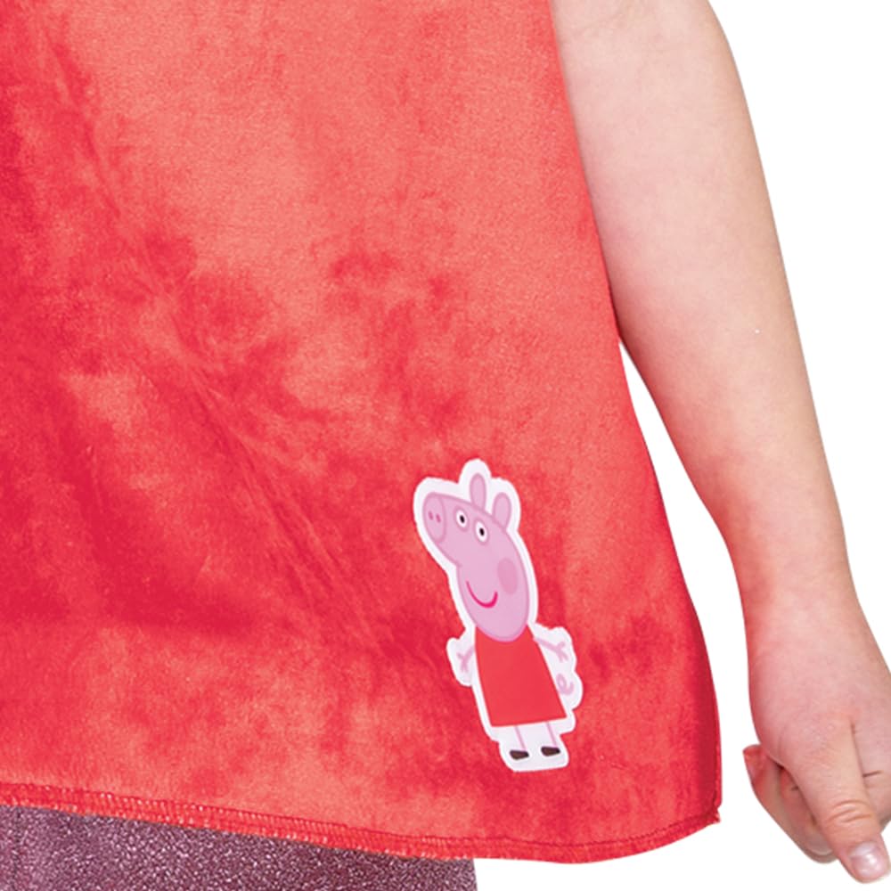 Disfraz de Peppa Pig para niñas, vestido y sombrero oficial de Nick Jr, talla M (3T-4T)