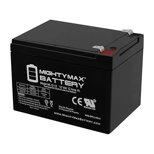 Mighty MAX Battery ML12-12F2-12 V 12 AH, Terminal F2, batería Recargable SLA AGM, Producto de Marca Original Mighty MAX®