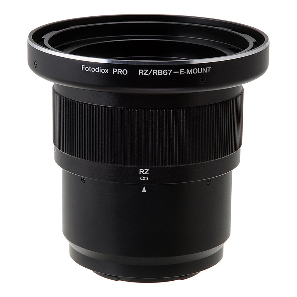 Fotodiox - Adaptador de Montura de Lente Pro con Barril de Enfoque, para Lentes Mamiya RB67 y RZ67 a Adaptador de cámara sin Espejo Sony E-Mount (APS-C y Marco Completo como NEX-7, a5100, a7II)