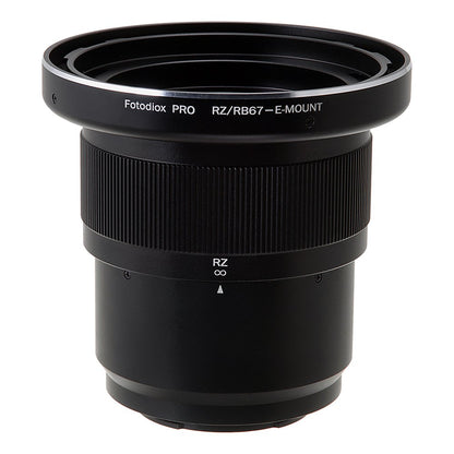 Fotodiox - Adaptador de Montura de Lente Pro con Barril de Enfoque, para Lentes Mamiya RB67 y RZ67 a Adaptador de cámara sin Espejo Sony E-Mount (APS-C y Marco Completo como NEX-7, a5100, a7II)