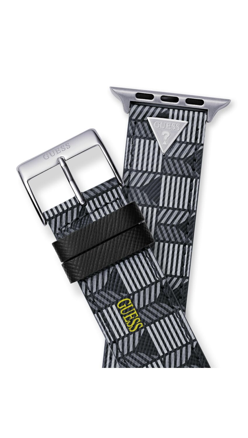 GUESS Correa de reloj inteligente para Caballero compatible con Apple Watch (42MM-44MM) Negro