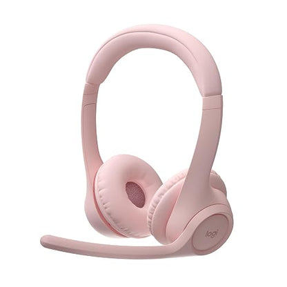Logitech Zone 300, Auriculares con micrófono Bluetooth inalámbricos, compatibles con Windows, Mac, Chrome, Linux, iOS, iPadOS, Android – Rosa