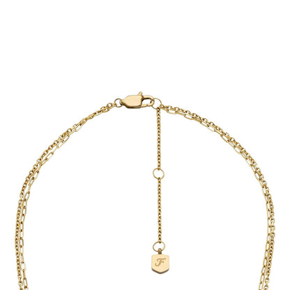 Collar Fossil JF04894710 Ellis de acero inoxidable en tono dorado para mujer