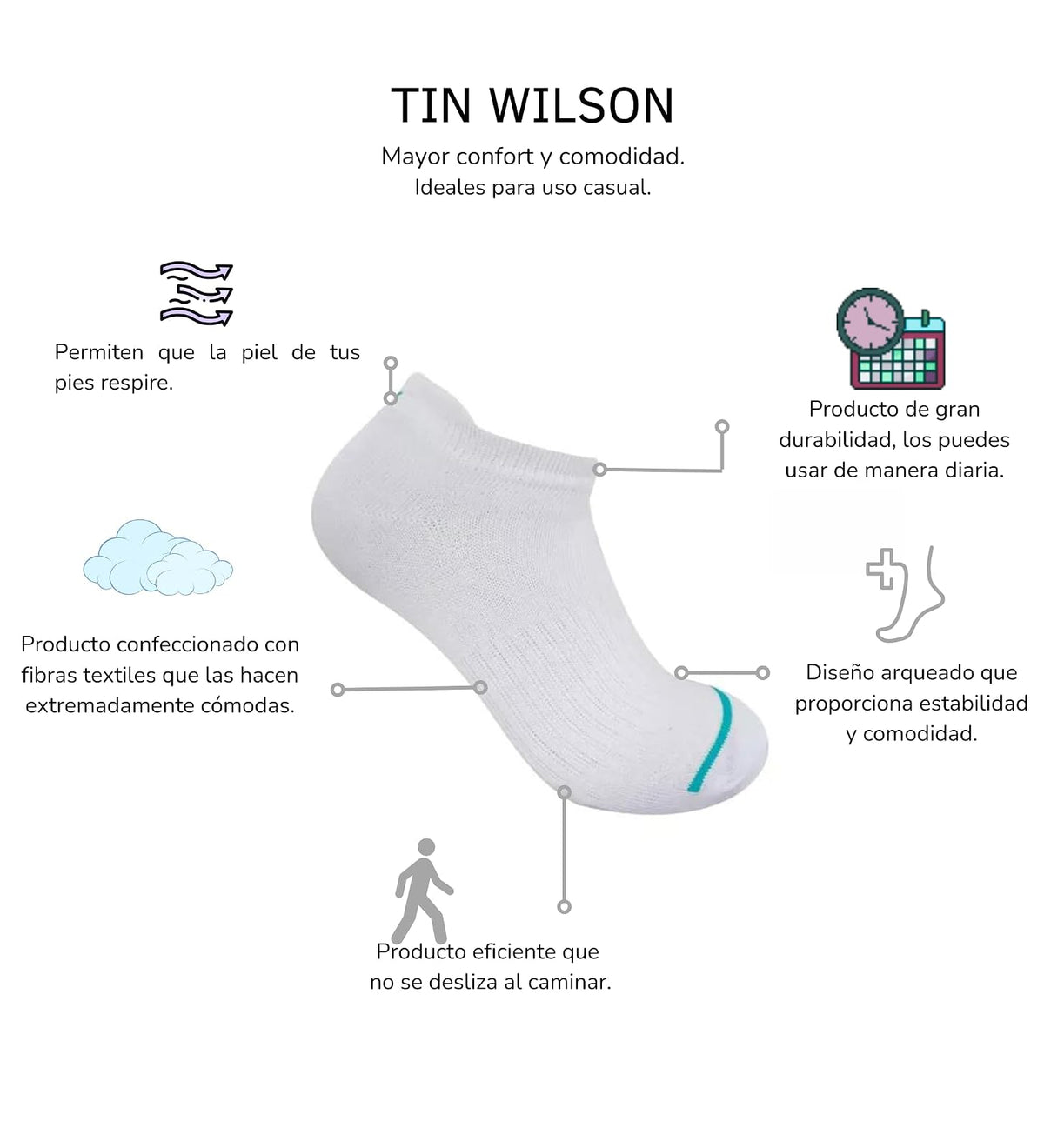 Wilson 10 Piezas Tin para Niñas, color Blanco, Talla MD (19-22 CM), 8846