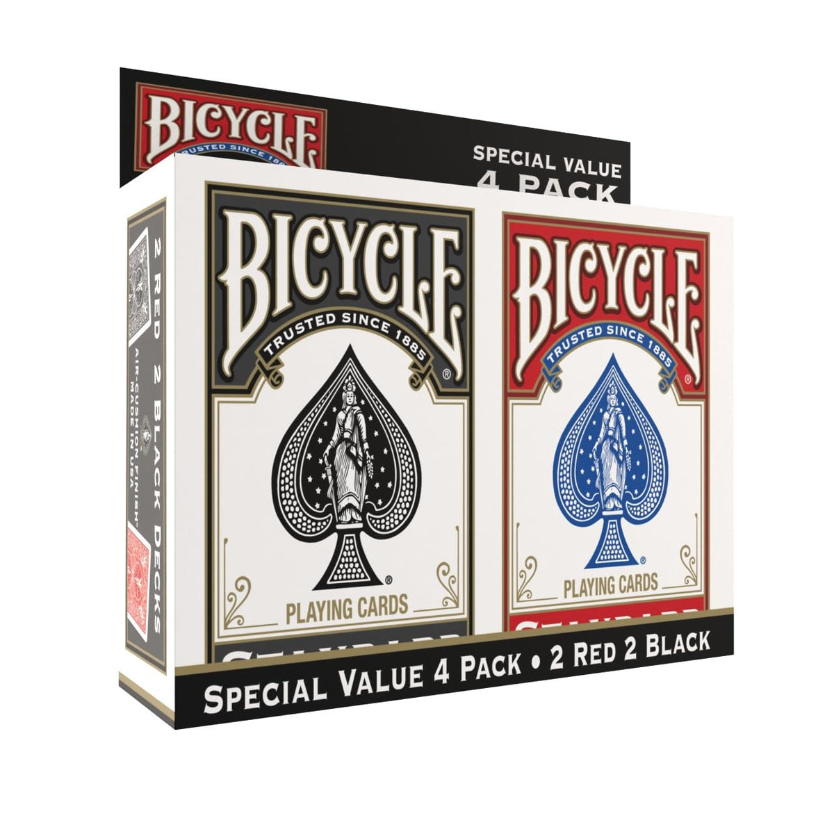 Bicycle Cartas de Juego Estándar Tamaño Póquer - Paquete de 4 - Paquete de 4