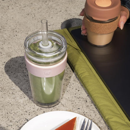 KeepCup - Vaso de café helado de doble pared con tapa y popote, 16 onzas (454 ml)