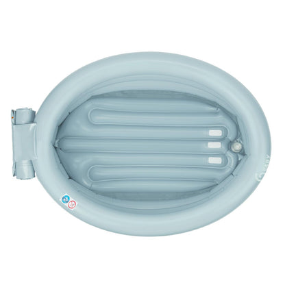 Babymoov Bañera Hinchable Evolutiva para Bebé, Tina Portátil para Recién Nacidos y Niños Pequeños, Soporte Plegable de Baño y Viaje, Práctico para Uso Diario, Aqua Dots