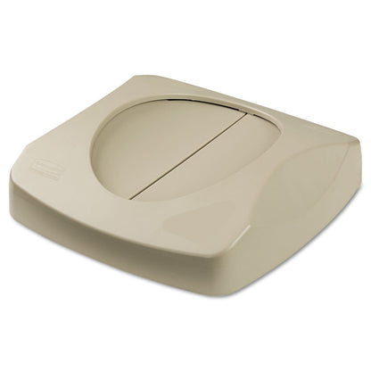 Rubbermaid Commercial Products – Tapa Oscilante Cuadrada Universal, Cierre Rápido que Mantiene Alejados Olores e Insectos, Compatible con Contenedor FG356988, 87 L (23 gal), Beige FG268988BEIG - Tapa oscilante