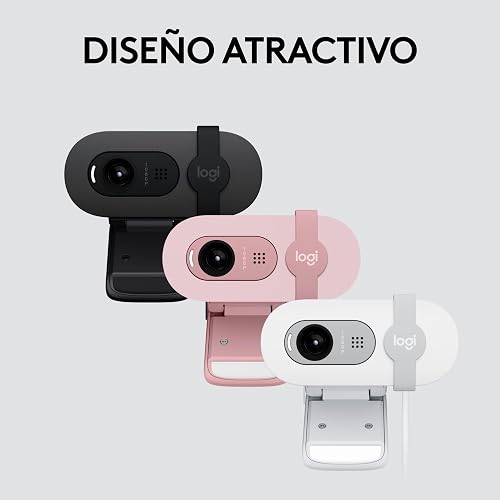 Logitech Brio 100, Webcam 1080p Full HD para Reuniones, Webcam para Streaming, Equilibrio de lluminación Automático, Micrófono Integrado, Tapa de Privacidad, USB-A, Color Grafito