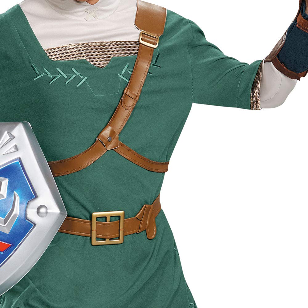 Disguise Men's Legend Of Zelda Link Prestige Costume, Green, Medium