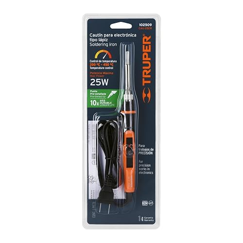 Truper CAU-25ER Cautín profesional electrónica de 25W temperatura regulable