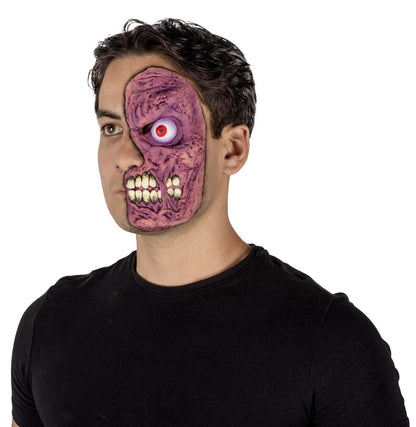 Ghoulish Productions Aplicación Half Mask Purple Zombie, Aplicación de látex Zombie, Ideal para usar en Maquillajes de Halloween y Caracterización