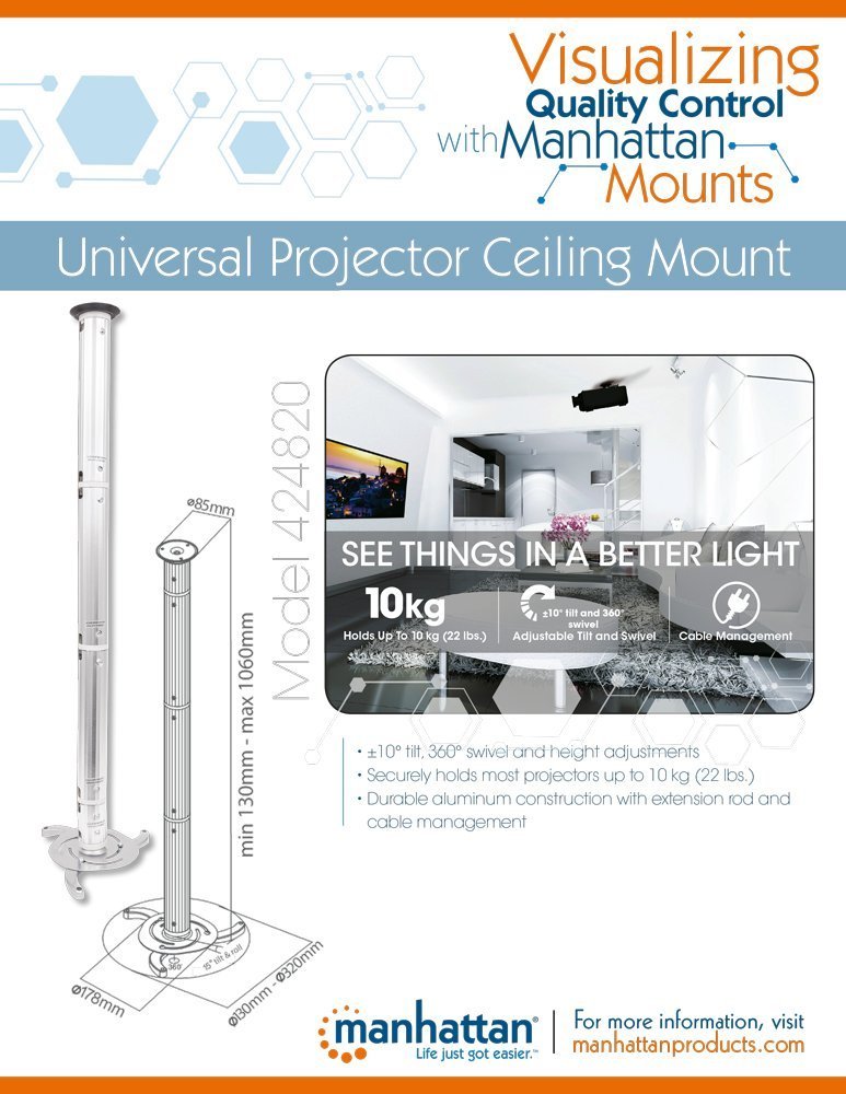 Manhattan ACCITL2530 Soporte, Aluminio, Color Plata
