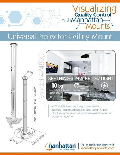 Manhattan ACCITL2530 Soporte, Aluminio, Color Plata
