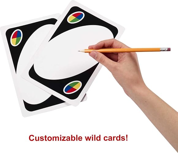 UNO Juego de Cartas Gigante con Cartas para Personalizar para niños de 7 años en adelante