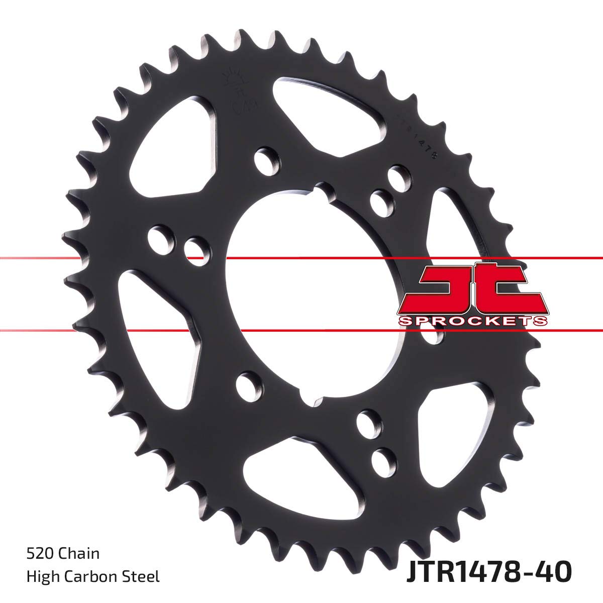 JT Sprockets JTR1478.40 40T - Piñón Trasero de Acero Negro, 40 Dientes/Paso 520