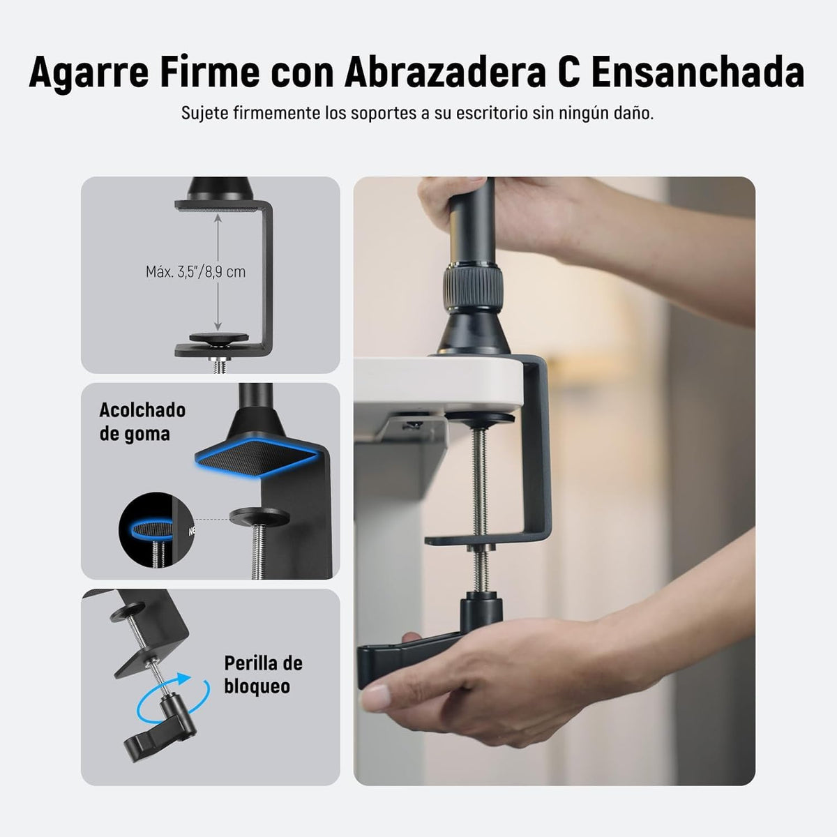 NEEWER Overhead Camera Mount Rig Con Súper Clamp Doble Cabezal/Soporte Móvil/C Clamp Escritorio Soporte Cámara Cenital Para Fotografía Video, NK003