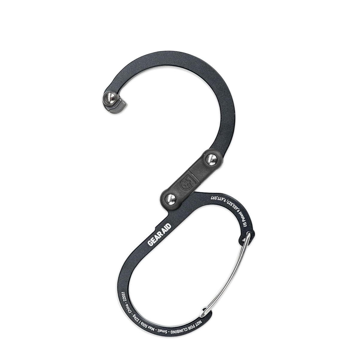 Gear Aid HEROCLIP (pequeño) mosquetón y Gancho, para Colgar Bolsas, Bolsos, linternas, cochecitos, Herramientas, Cascos, Botellas de Agua y más, (Color)
