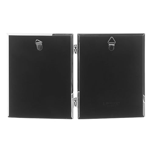 Lawrence Frames 510745D Silver Plated Double Bead Hinged Double Picture Frame, 4 by 5 inch