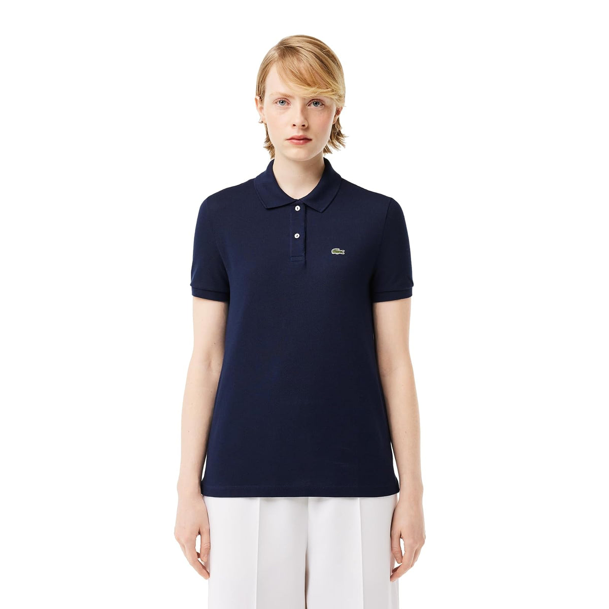 Lacoste Polo Petit Piqué Corte Regular Mujer - M - Azul