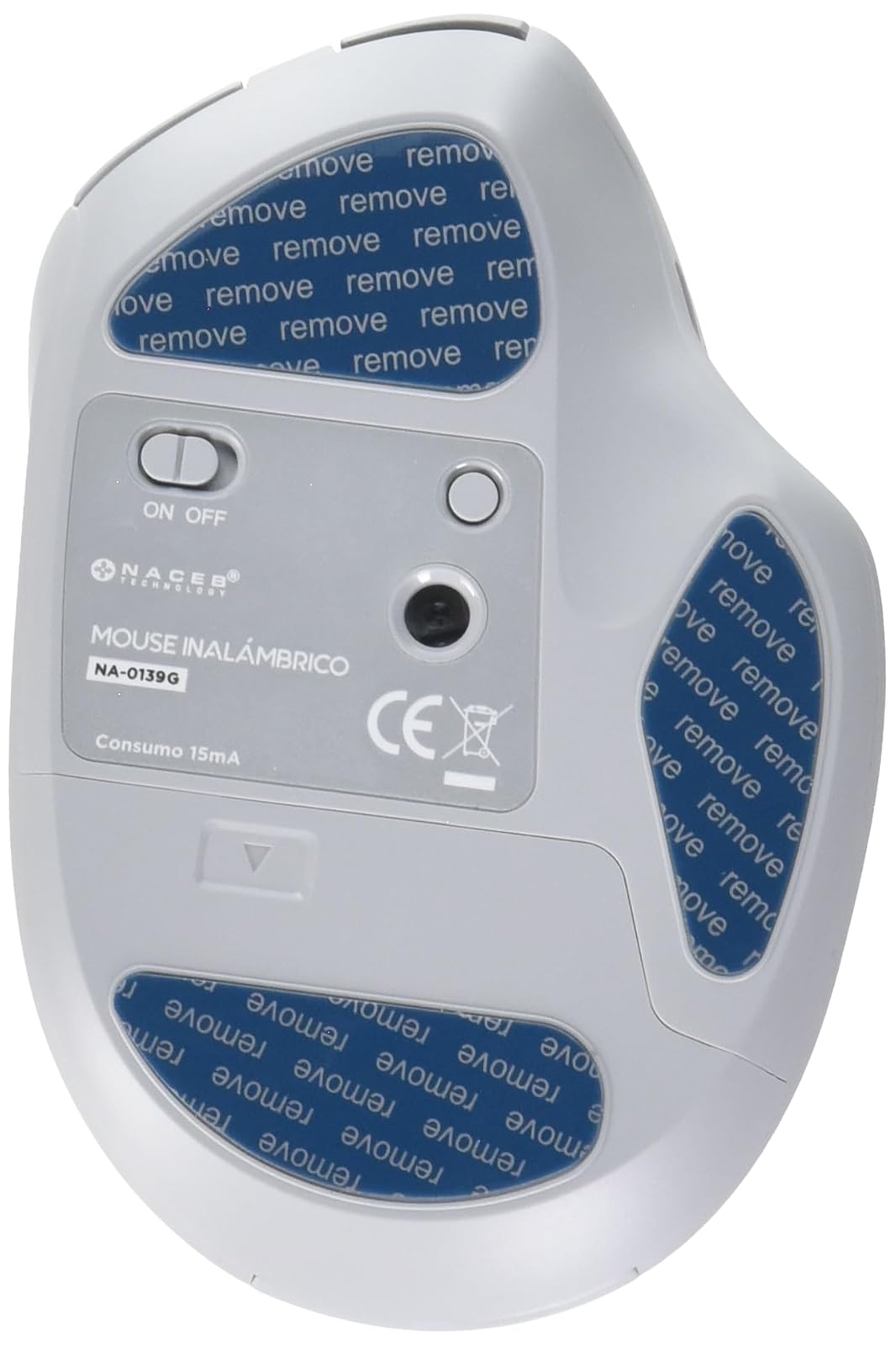 Naceb Technology - Mouse Inalámbrico Dual Mode 2.4G + Bluetooth con Diseño Ergonómico y Conexión Versátil - Ideal para Oficina y Estudio en Color Blanco