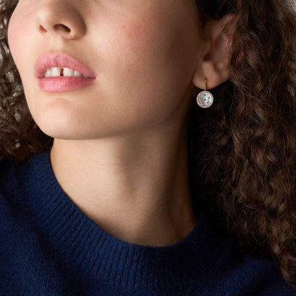 Aretes Fossil JF04938791 Merrit de acero inoxidable en tono oro rosa para mujer