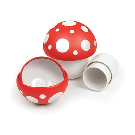 Fred - Juego de tazas medidoras de hongos originales y funcionales | 6 tazas medidoras secas, tamaños de taza de 1/4 a 1, diseño de hongos anidantes que ahorran espacio, plástico ABS sin BPA
