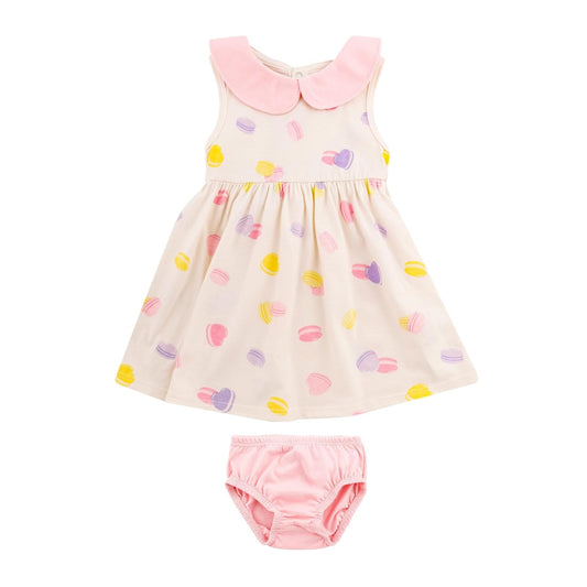Baby Creysi Vestido con calzón para bebé niña Vestido Sin Mangas para Bebé Niña Conjunto de 2 Piezas con Calzón Cubrepañal de Algodón Suave