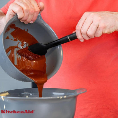 KitchenAid Espátula de Cocina Resistente al Calor hasta 260°C, Antiadherente, Flexible, Color Negro
