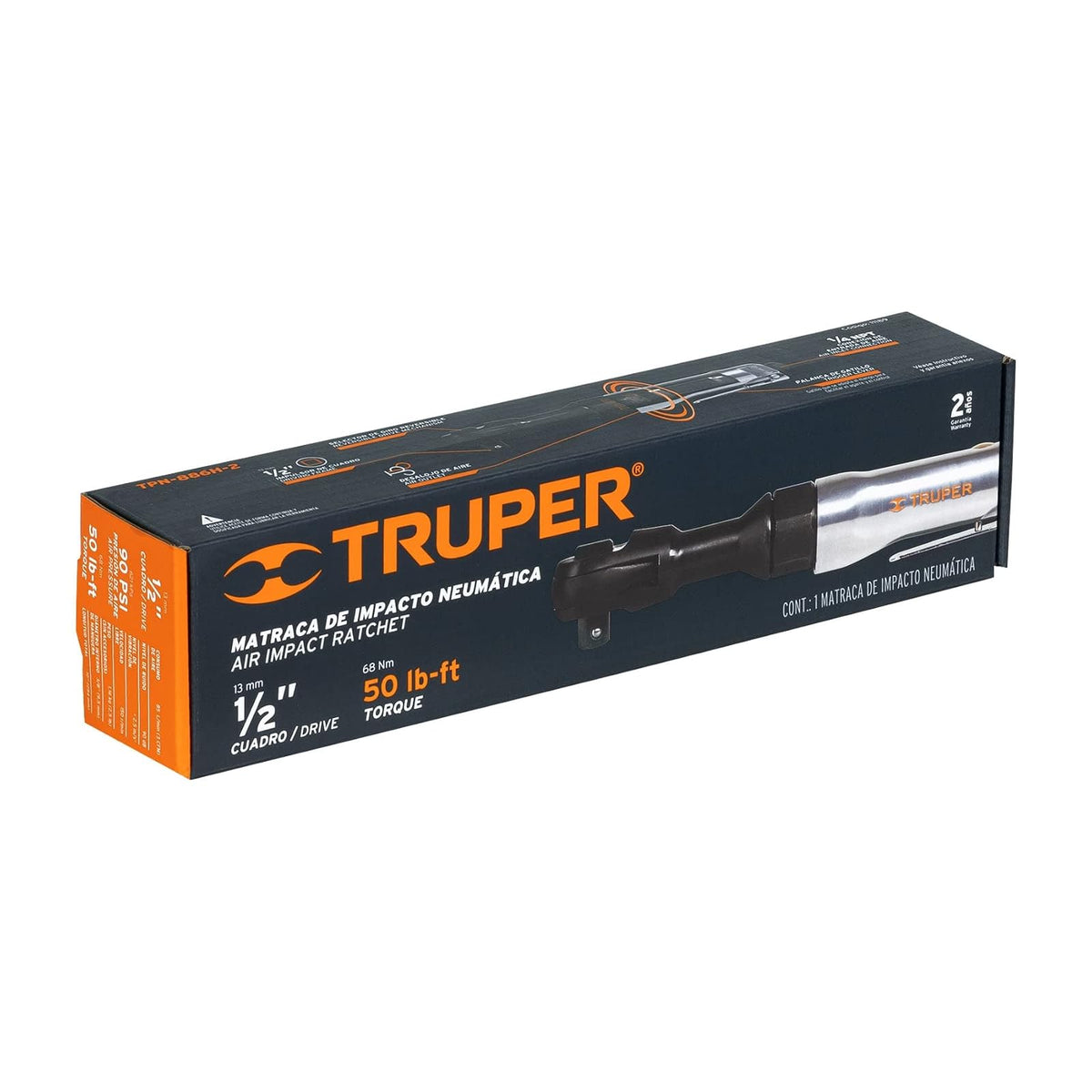 Truper TPN-886H-2, Matraca neumática, 1/2"