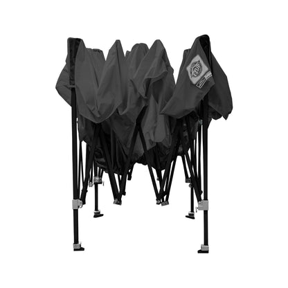 E-Z UP Ambassador Instant Shelter Toldo, 10 x 10 pies, Bolsa de Rodillo y Juego de 4 Puntas de Acero, Gris