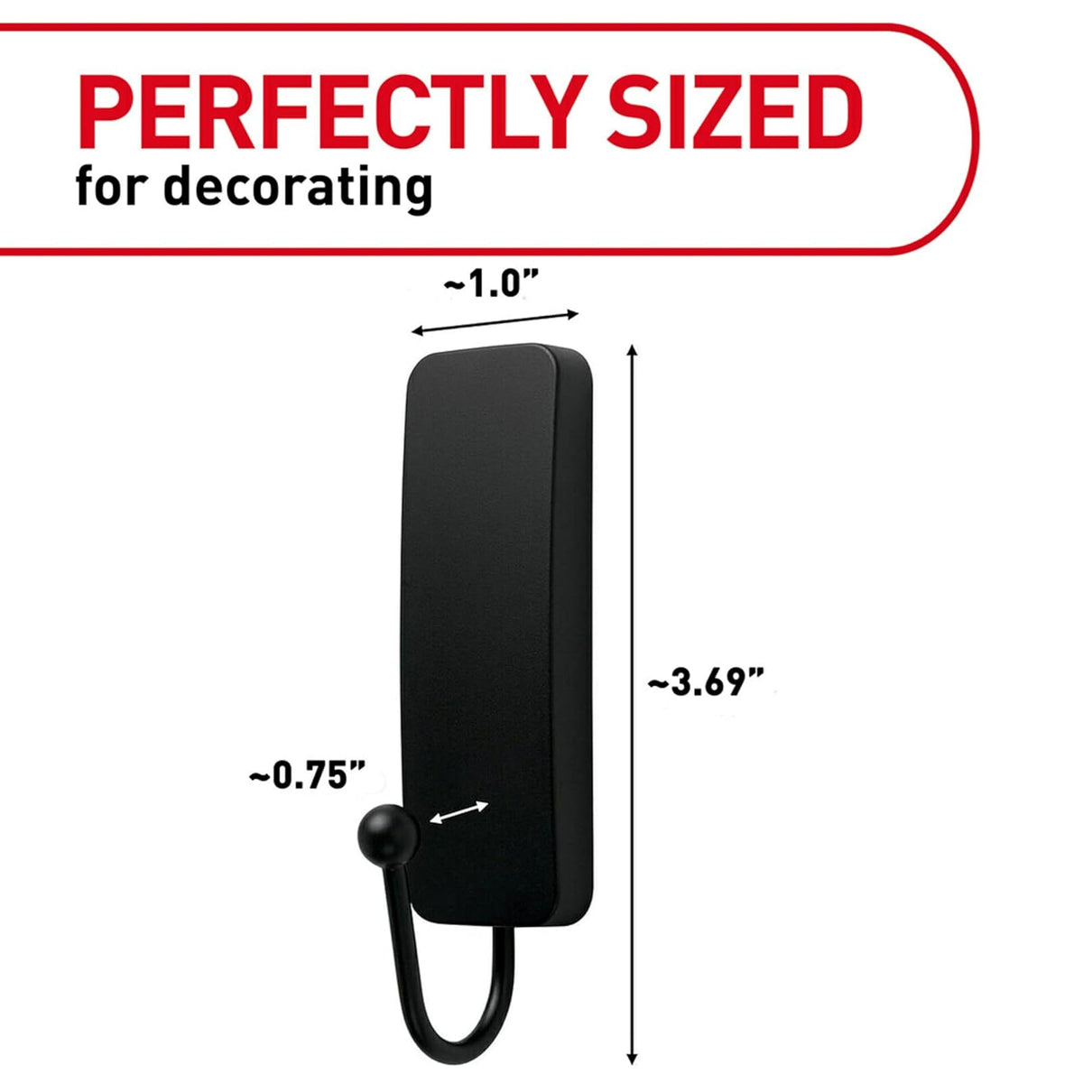 Command Ganchos de Pared Decorativos Medianos, 2 Ganchos Negros y 4 Tiras de Comando