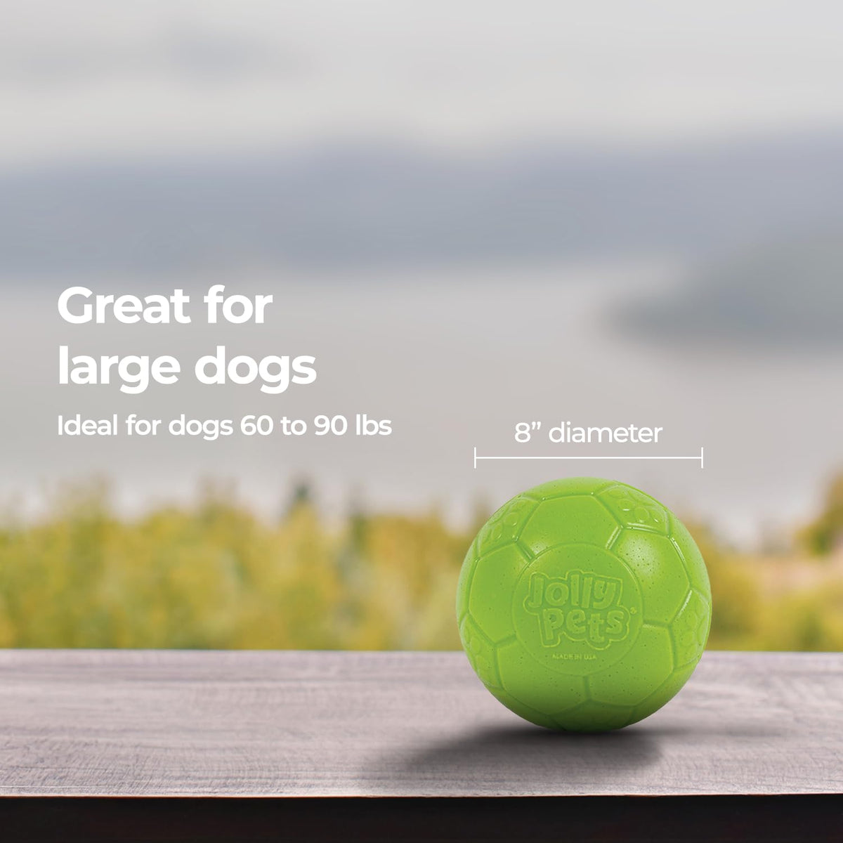 Jolly Pets - Pelota de fútbol Flotante de 20 cm de diámetro, Color Verde Manzana