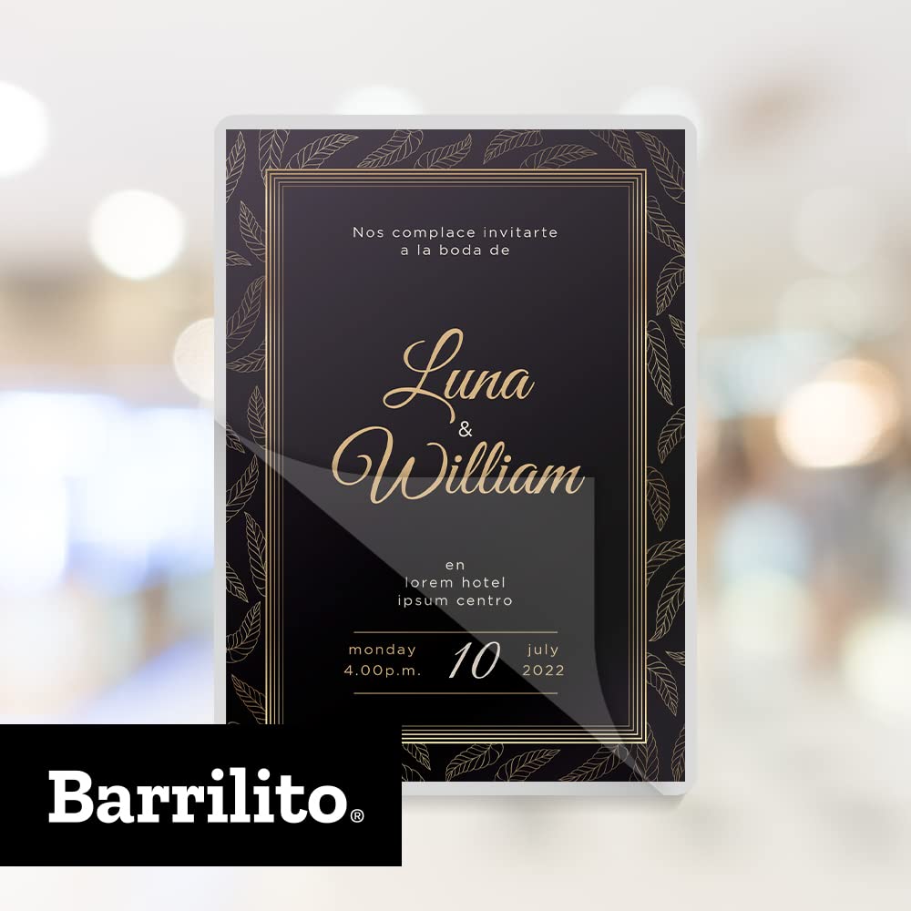 BARRILITO Mica Térmica Transparente 110 x 155mm 8 mil 100 pz