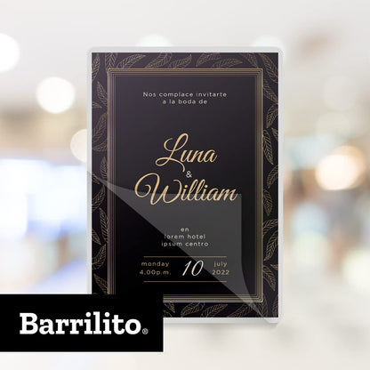 BARRILITO Mica Térmica Transparente 110 x 155mm 8 mil 100 pz