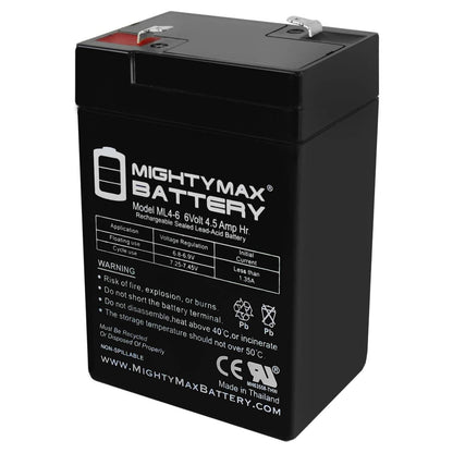 Mighty MAX Battery ML4-6 - 6 V 4.5 AH, Terminal F1, batería Recargable SLA AGM