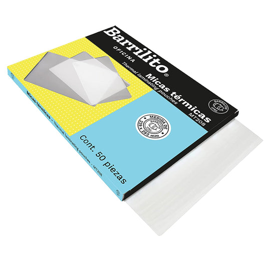 BARRILITO Mica Térmica Carta Transparente 229 x 292 mm 8 mil 50 piezas