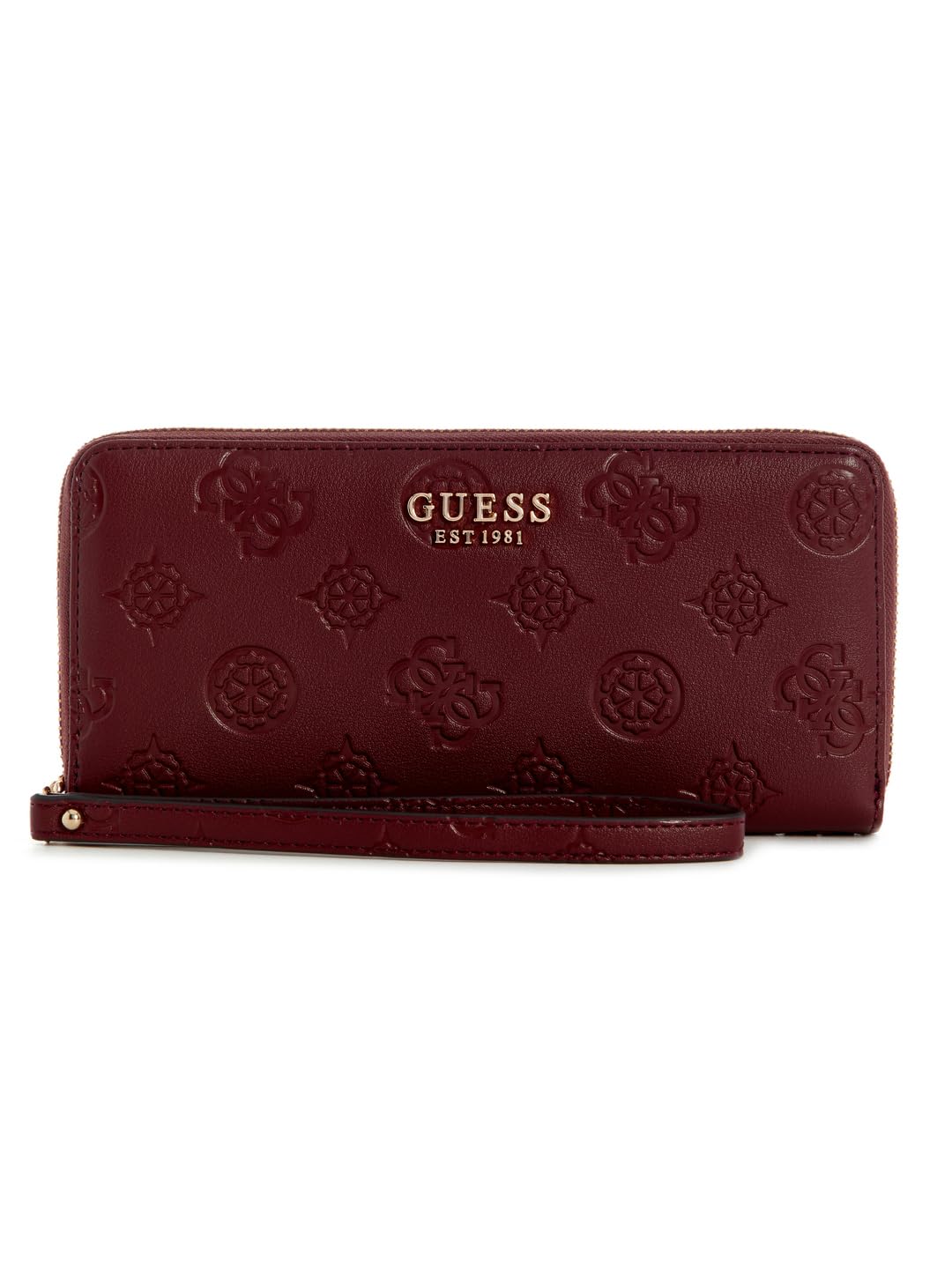 GUESS LAUREL II SLG LARGE ZIP AROUND Acoplamiento Mujer - 21 x 10 x 3 centímetros - VINO LOGO