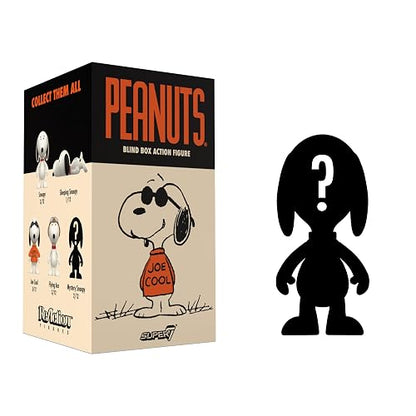 Super7 - Peanuts, Blind Box Reaction Sorpresa, Wave 6, Coleccionable | Incluye Snoopy, Sleeping Snoopy, Joe Cool, Flying Ace y personaje misterioso, figura articulada, coleccionista adulto
