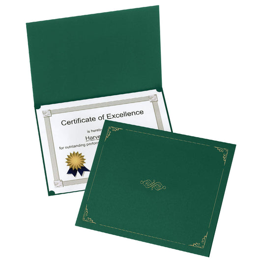 Oxford 299605 Soporte de Diploma Verde, Tamaño Carta, 25 por Paquete
