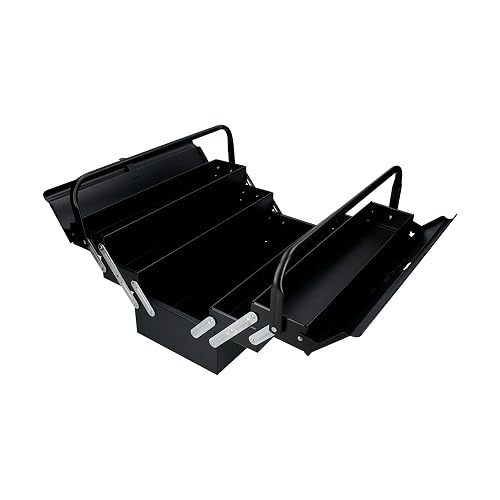 Urrea CMA4 Caja portaherramientas metálica tipo acordeón negra 7" x 18" x 7"