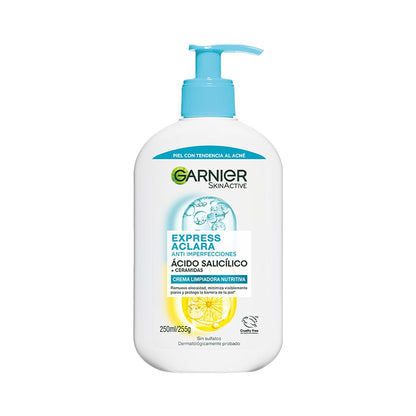 Garnier Crema Limpiadora Facial Express Aclara Salicílico Ceramidas 250ml