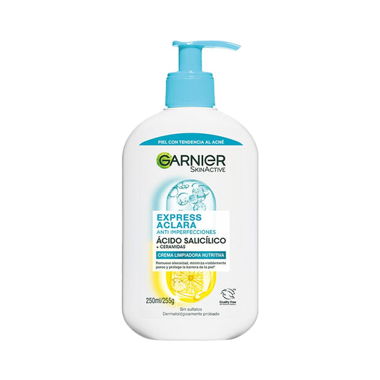 Garnier Crema Limpiadora Facial Express Aclara Salicílico Ceramidas 250ml