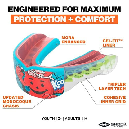 Shock Doctor Gel Max Power Protector Bucal, Protector Bucal Deportivo con Sabor