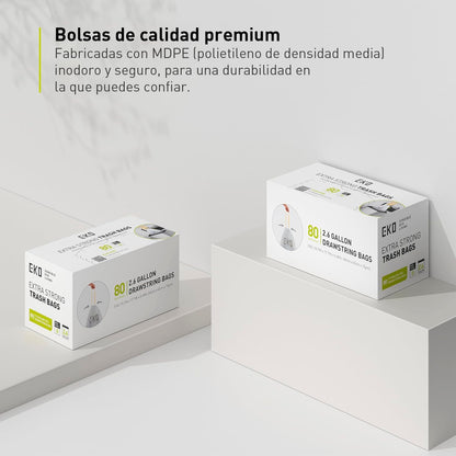 EKO Bolsas de Basura extrafuertes con cordón Tamaño B. 7-10 Litros. 80 unidades